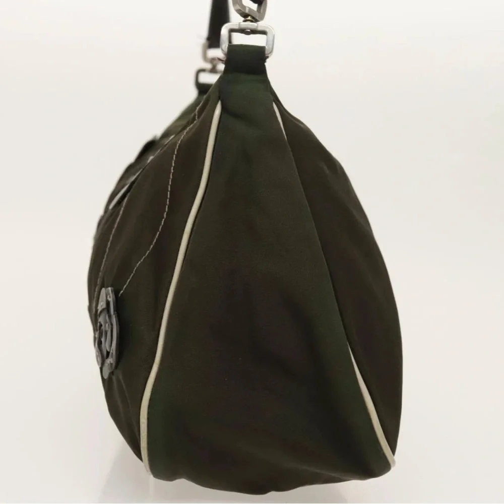 Prada Tessuto Fiori Flower Vintage Khaki Green Nylon/Leather Shoulder Bag - Picture 3 of 16